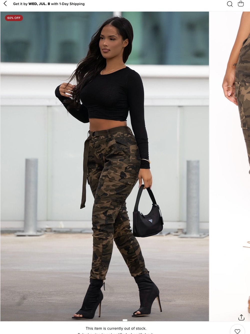 Fashion Nova Olive Camo Cargo Joggers